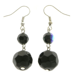 Mi Amore Drop-Dangle-Earrings Black/Silver-Tone