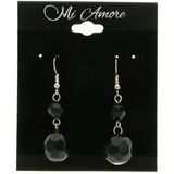 Mi Amore Drop-Dangle-Earrings Black/Silver-Tone