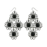 Mi Amore Drop-Dangle-Earrings Silver-Tone/Black