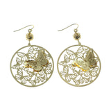 Mi Amore Butterfly Drop-Dangle-Earrings Gold-Tone