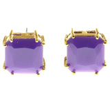 Mi Amore Post-Earrings Purple/Gold-Tone