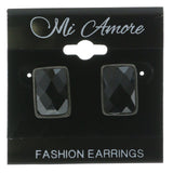 Mi Amore Acrylic Accents Post-Earrings Black/Gray