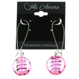 Mi Amore Dangle-Earrings Silver-Tone/Pink