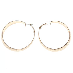 Mi Amore Etched Hoop-Earrings Copper-Tone