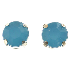 Mi Amore Faceted Acrylic Accent Post-Earrings Blue/Silver-Tone