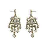 Mi Amore Drop-Dangle-Earrings Gold-Tone/White