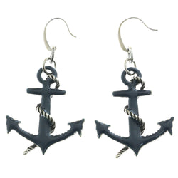 Mi Amore Anchor And Rope Dangle-Earrings Silver-Tone/Blue