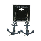 Mi Amore Anchor And Rope Dangle-Earrings Silver-Tone/Blue