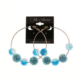 Mi Amore Hoop-Earrings Silver-Tone/Blue