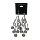 Mi Amore Crystal Accented Long Chandelier-Earrings Silver-Tone