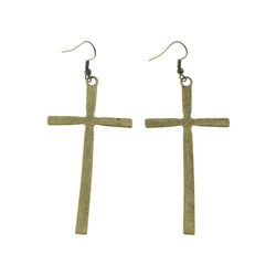 Mi Amore Cross Dangle-Earrings Gold-Tone