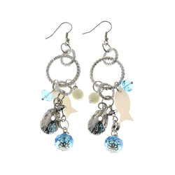 Mi Amore Sea Life Drop-Dangle-Earrings Silver-Tone/Multicolor