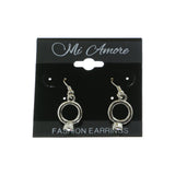 Mi Amore AB Crystal Accented Dangle-Earrings Silver-Tone