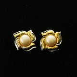 Mi Amore Post-Earrings Gold-Tone/White