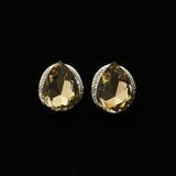 Mi Amore Post-Earrings Silver-Tone/Yellow