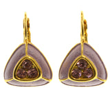 Mi Amore Crystal Accented Dangle-Earrings Gold-Tone/Purple