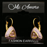 Mi Amore Crystal Accented Dangle-Earrings Gold-Tone/Purple