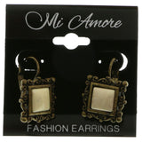 Mi Amore Dangle-Earrings Bronze-Tone/White