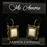 Mi Amore Dangle-Earrings Bronze-Tone/White