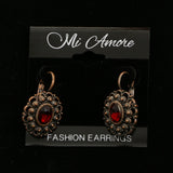 Mi Amore Crystal Accented Dangle-Earrings Copper-Tone/Red
