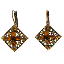 Mi Amore Dangle-Earrings Copper-Tone/Orange