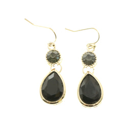 Mi Amore Crystal Accented Dangle-Earrings Gold-Tone/Black
