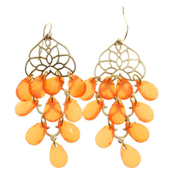 Mi Amore Chandelier-Earrings Gold-Tone/Orange