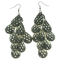 Silver-Tone Metal Chandelier-Earrings