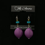 Mi Amore Dangle-Earrings Silver-Tone/Purple