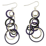 Mi Amore Dangle-Earrings Silver-Tone/Purple