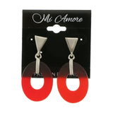 Mi Amore Dangle Post-Earrings Silver-Tone/Red