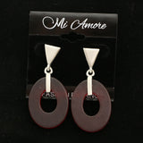 Mi Amore Dangle Post-Earrings Silver-Tone/Red