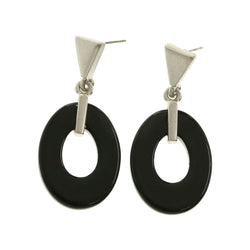 Mi Amore Dangle Post-Earrings Silver-Tone/Black