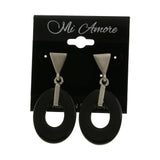 Mi Amore Dangle Post-Earrings Silver-Tone/Black