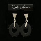 Mi Amore Dangle Post-Earrings Silver-Tone/Black