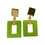 Mi Amore Dangle Post-Earrings Gold-Tone/Green