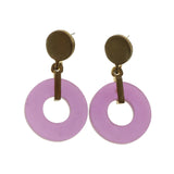 Mi Amore Dangle Post-Earrings Gold-Tone/Purple