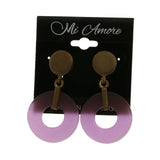 Mi Amore Dangle Post-Earrings Gold-Tone/Purple