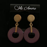 Mi Amore Dangle Post-Earrings Gold-Tone/Purple