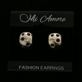 Mi Amore Crystal Accented Post-Earrings Silver-Tone