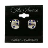 Mi Amore Crystal Accented Post-Earrings Silver-Tone