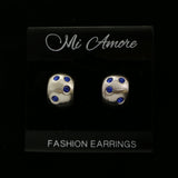 Mi Amore Crystal Accented Post-Earrings Silver-Tone