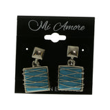 Mi Amore Dangle Post-Earrings Silver-Tone/Blue