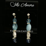 Mi Amore Dangle Post-Earrings Silver-Tone/Blue