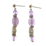 Mi Amore Dangle Post-Earrings Silver-Tone/Purple