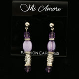 Mi Amore Dangle Post-Earrings Silver-Tone/Purple