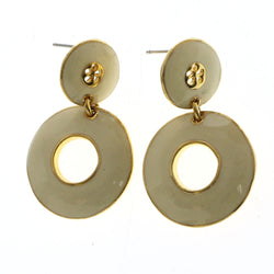 Mi Amore Dangle Post-Earrings Gold-Tone/White