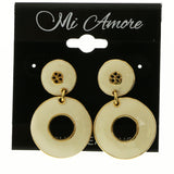 Mi Amore Dangle Post-Earrings Gold-Tone/White