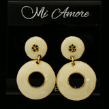 Mi Amore Dangle Post-Earrings Gold-Tone/White