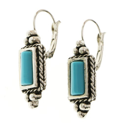 Mi Amore Crystal Accented Dangle-Earrings Silver-Tone/Blue